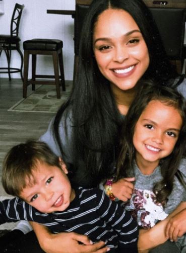 Ash Santos with her son and daughter 